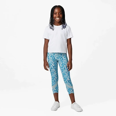 BCG Girls' High Rise Mesh Printed Leggings