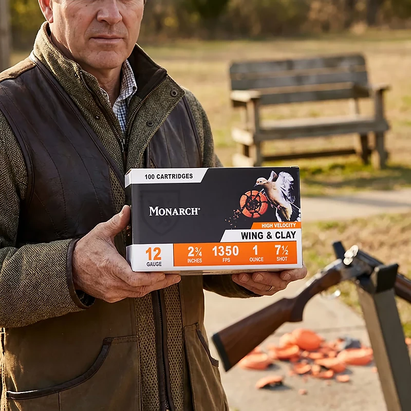 Monarch 12 Gauge Wing and Clay Shotshells - 100 Rounds