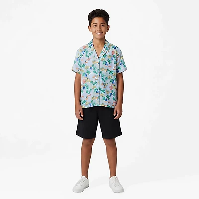 O'Rageous Juniors' Toile Short Sleeve Cabana Swim Top