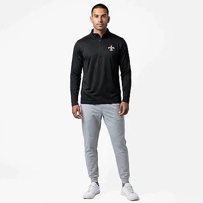 Antigua Men's Saints Tribute 1/4 Zip Lightweight Long Sleeve Pullover