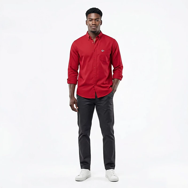 Antigua Men's Chiefs Flight Long Sleeve Woven Shirt