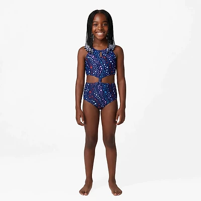 O'Rageous Girls' Star Swirl Keyhole Halter Monokini