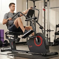 Sunny Health & Fitness Smart Recumbent Cross Trainer Elliptical Exercise Bike