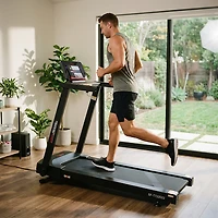 Sunny Health & Fitness Interactive Slim Auto Incline Treadmill with Bluetooth