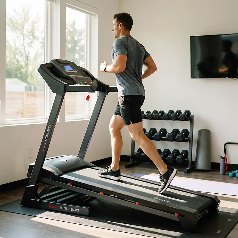 Sunny Health & Fitness Premium Smart Treadmill with Auto Incline