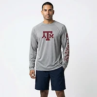 Columbia Sportswear Men's Texas A&M University Collegiate PFG Terminal Tackle Heather Long Sleeve Graphic T-shirt