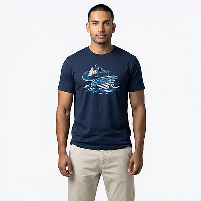 Costa Del Mar Men's Americana Boat Short Sleeve T-shirt