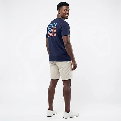 Costa Del Mar Men's Americana Shark Flag Short Sleeve T-shirt