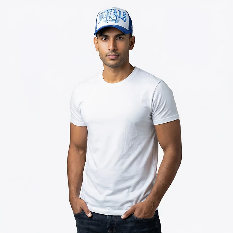New Era Adults' Kansas City Royals Distressed 9FORTY A-Frame Trucker Cap