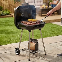 Master Cook 18 in Portable Charcoal Square Grill with Wheels
