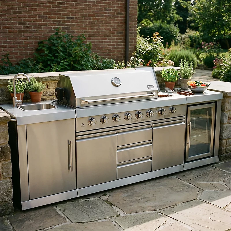 Big Horn 6-Burner Propane Gas Grill Island
