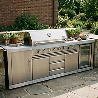 Big Horn 6-Burner Propane Gas Grill Island
