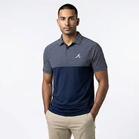 Levelwear Men's Atlanta Braves Classic Stripes 3D Patch Short Sleeve Polo Shirt