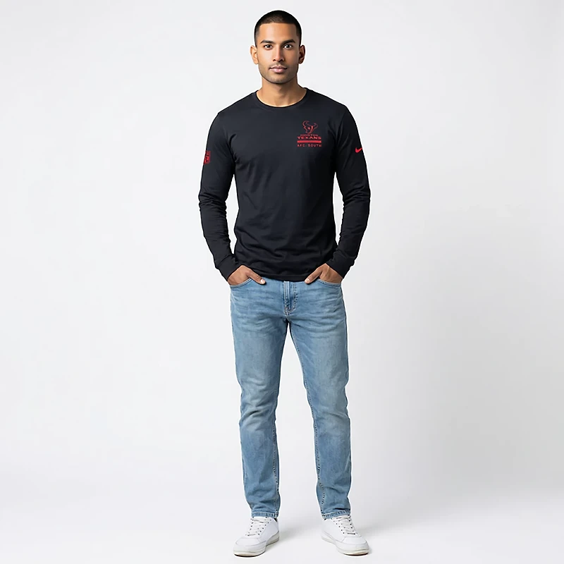 Nike Men's Houston Texans Dri-FIT TM Issue Crew Long Sleeve T-shirt