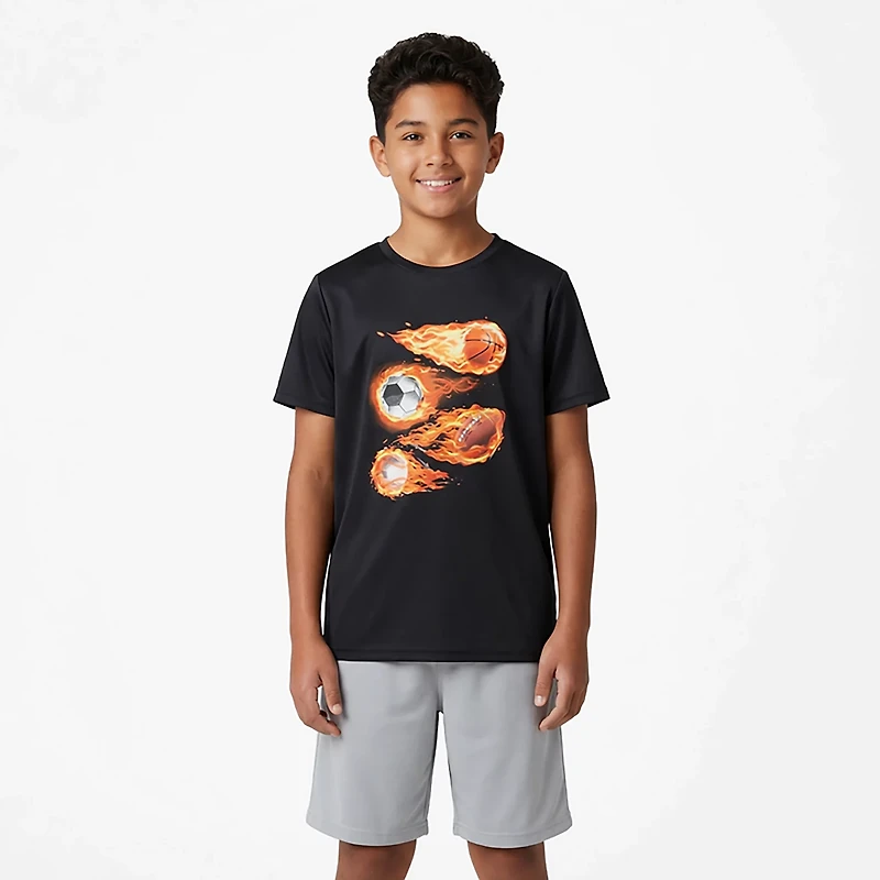 BCG Boys' Training Flame Sport Ball T-shirt