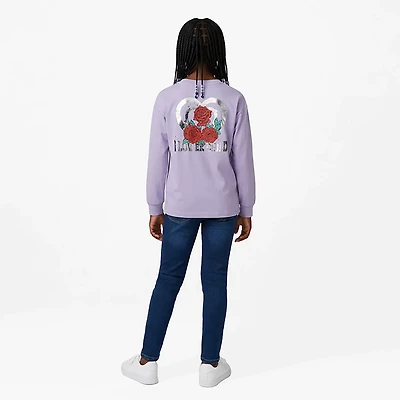 BCG Girls' Cotton Flower Child Graphic Long Sleeve T-shirt