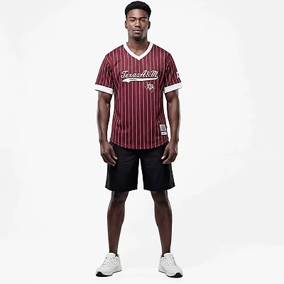 Mitchell & Ness Men's Texas A&M Double Play Primary Logo Baseball Jersey