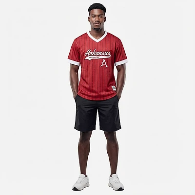 Mitchell & Ness Men's Arkansas Double Play Primary Logo Baseball Jersey