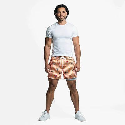 Chubbies Men's The Whataburger Comic Stripes Classic Lined Swim Trunks 5.5