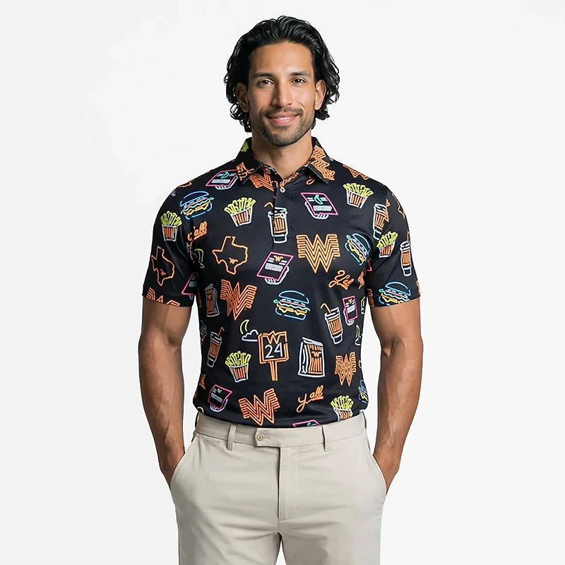 Chubbies Men's Neon Whataburger Performance Polo