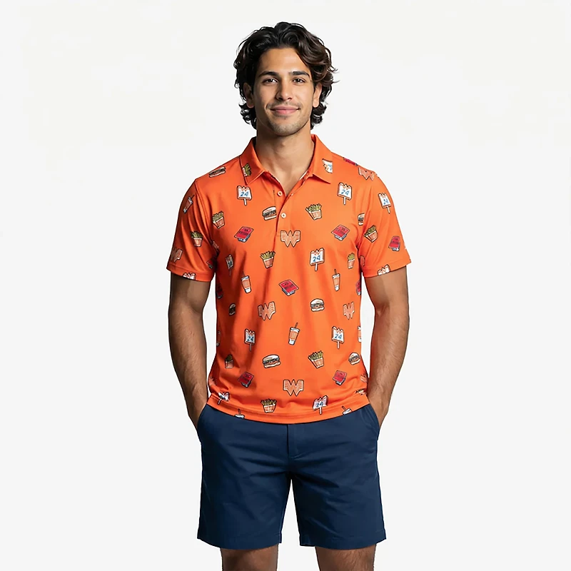 Chubbies Men's The Whataburger Comic Performance Polo