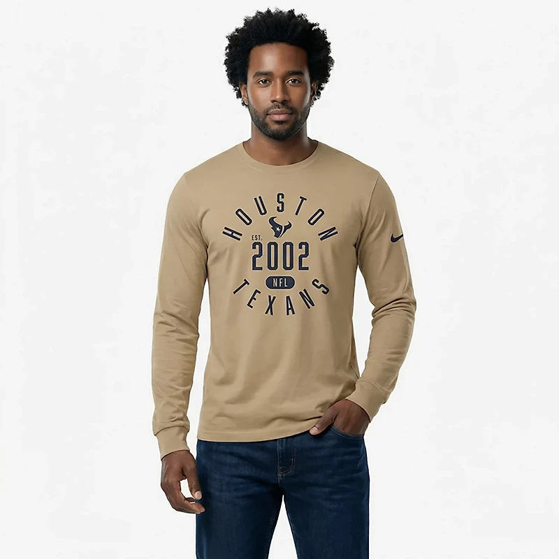 Nike Men's Houston Texans Rewind Slub Long Sleeve Graphic T-shirt