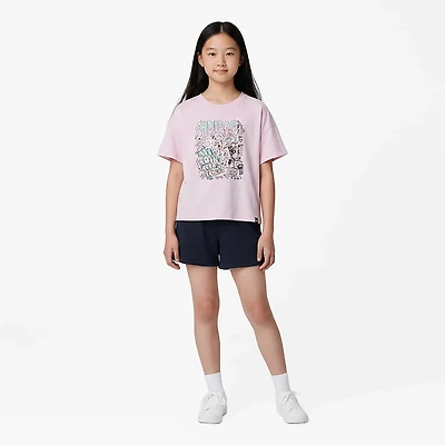 adidas Girls' Doodle Sports Drop Shoulder Short Sleeve Graphic T-shirt