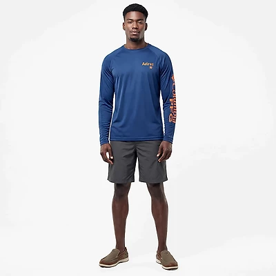Columbia Sportswear Men's Houston Astros Sunrise PFG Terminal Tackle Long Sleeve T-shirt