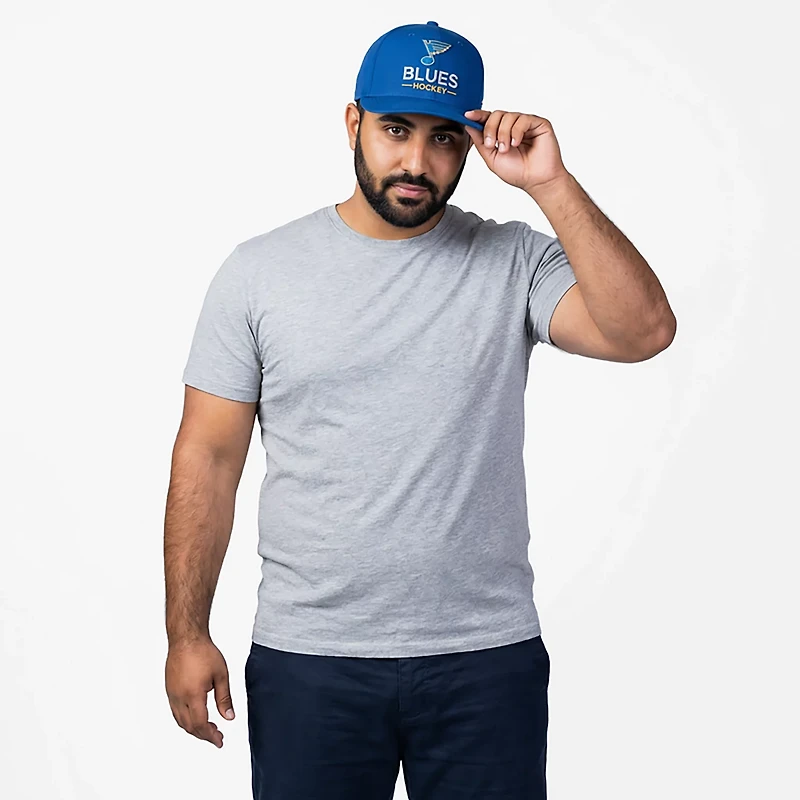Fanatics Men's Blues Rink Flat Brim Structured Square Visor Adjustable Cap
