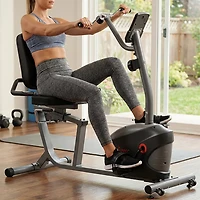 Sunny Health & Fitness Smart Magnetic Recumbent Bike with Arm Exerciser