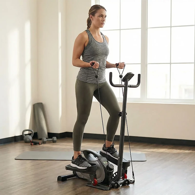 Sunny Health & Fitness Smart Stand Mini Elliptical Exercise Trainer