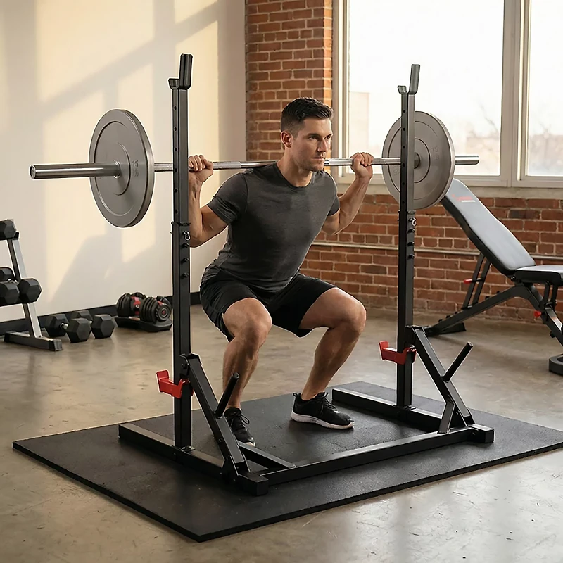 Sunny Health & Fitness Multifunctional Adjustable Bench Press Squat Rack