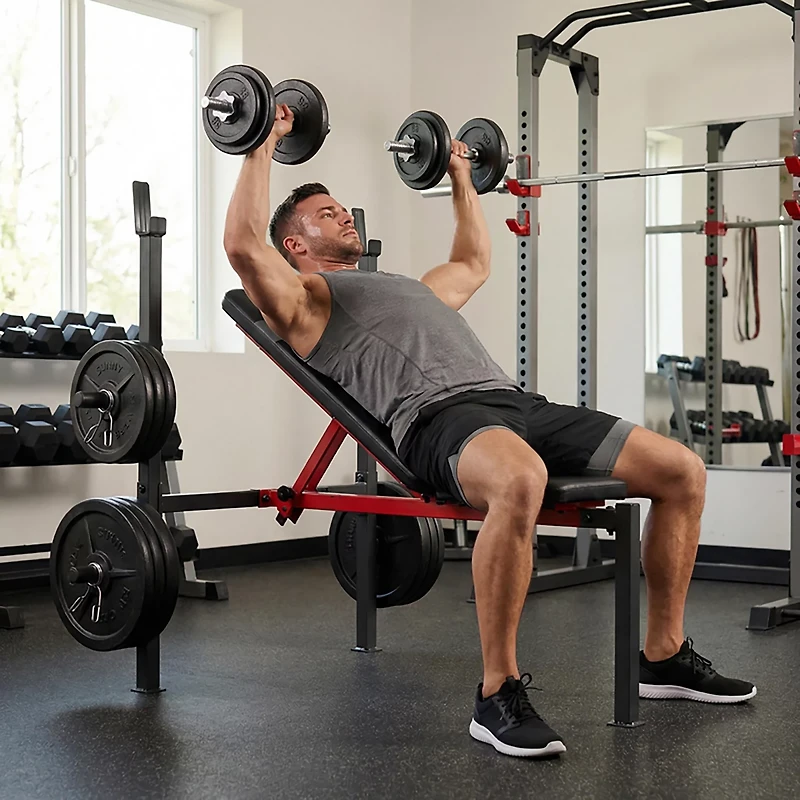 Sunny Health & Fitness Adjustable Standard Incline Weight Bench