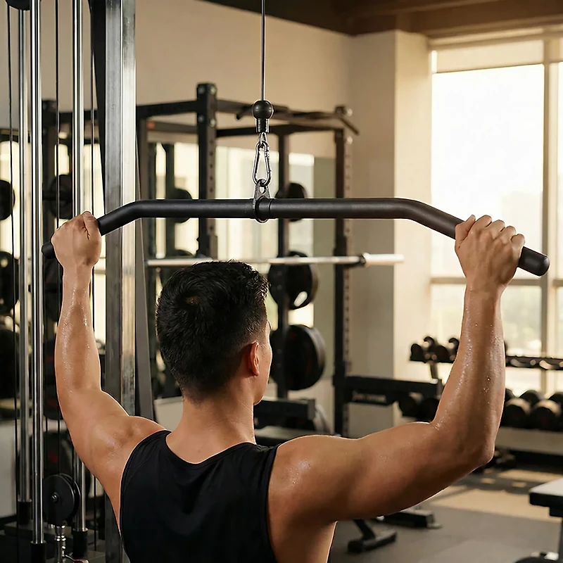 Sunny Health & Fitness Premium Steel Lat Pull-Down Bar Cable Attachment