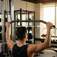 Sunny Health & Fitness Premium Steel Lat Pull-Down Bar Cable Attachment