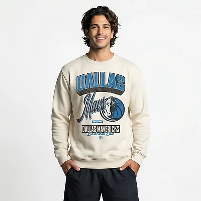 The Wild Collective Men's Dallas Mavericks Vintage Fleece Crew Neck Sweatshirt