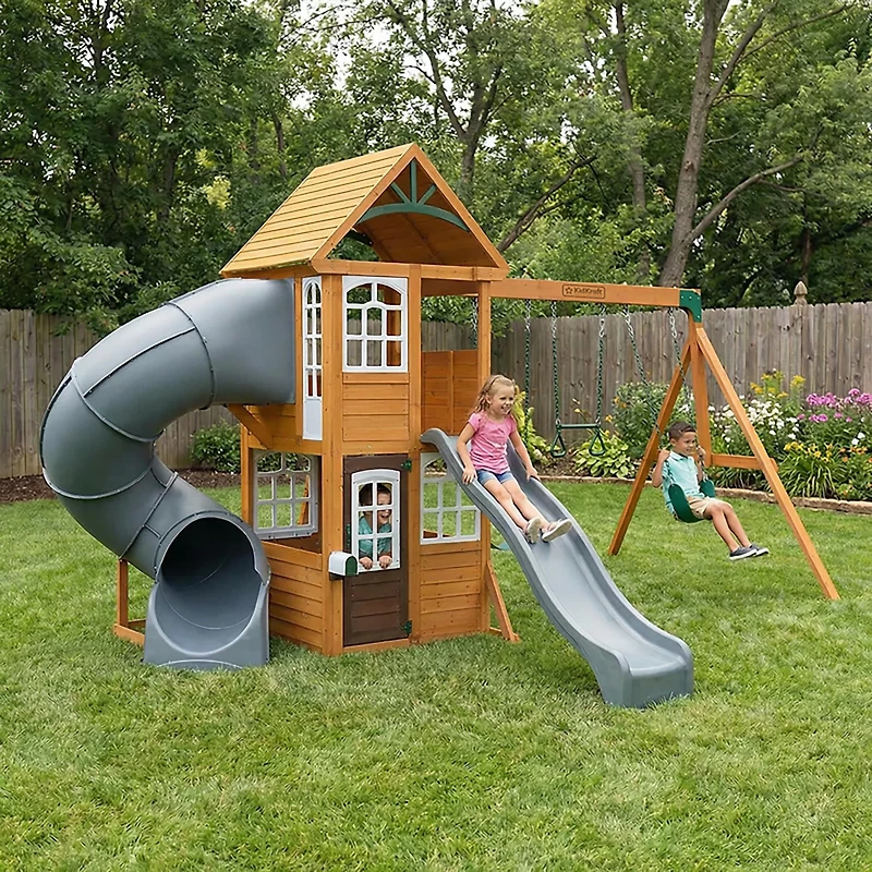 KidKraft Sterling Falls Wooden Swing Set/Playset