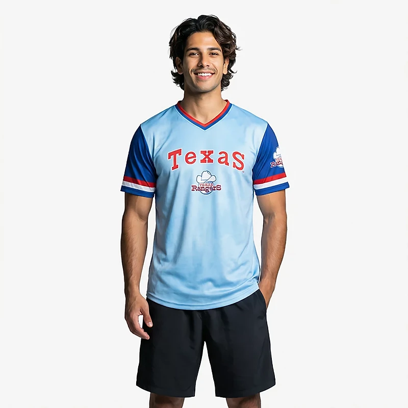 Stitches Men's Texas Rangers 25 Bombs Away Short Sleeve Shirzy T-shirt