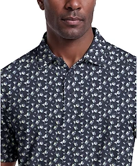 PGA Tour Men's Short Sleeve All Over Ombre Cocktail Printed Polo