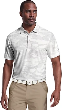 PGA Tour Men's Short Sleeve All Over Textured Camo Printed Polo