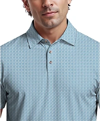 PGA Tour Men's Short Sleeve Golf Flag Geo Essential Printed Polo