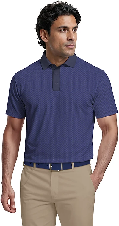 PGA Tour Men's Short Sleeve Novelty Geo Color Block Polo