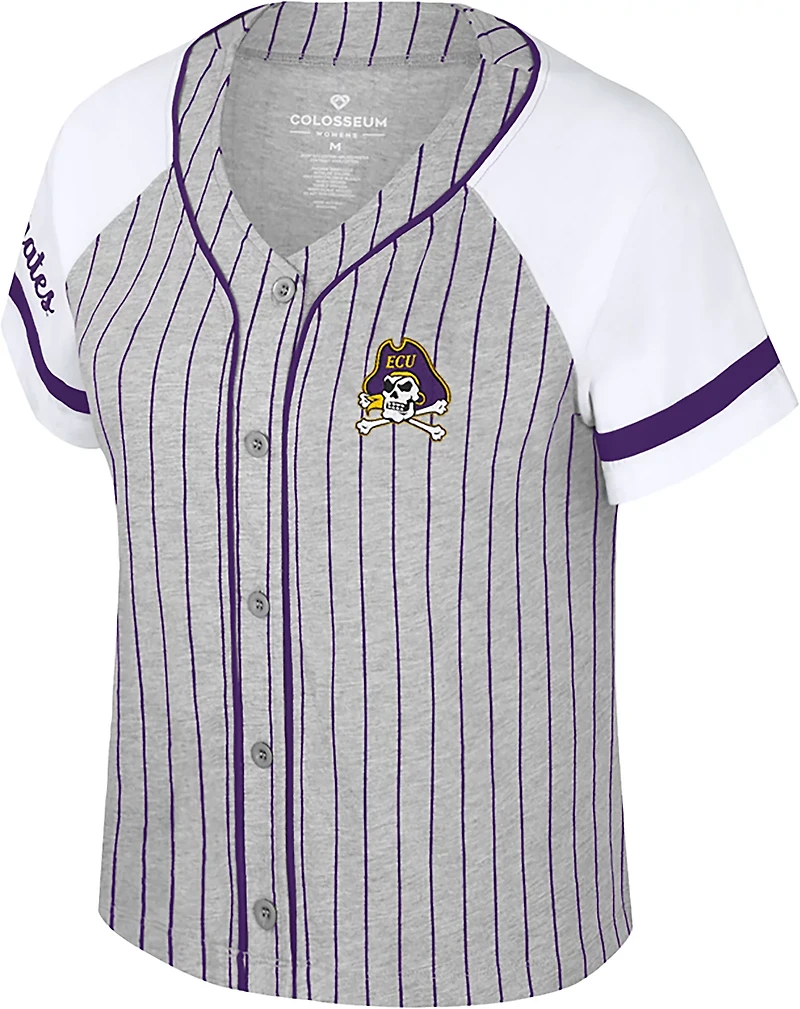 Colosseum Athletics Women's East Carolina University This Feeling Baseball Stripe Knit Top