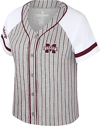 Colosseum Athletics Women's Mississippi State University This Feeling Baseball Stripe Knit Top