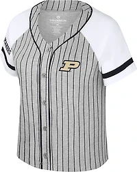 Colosseum Athletics Women's Purdue University This Feeling Baseball Stripe Knit Top