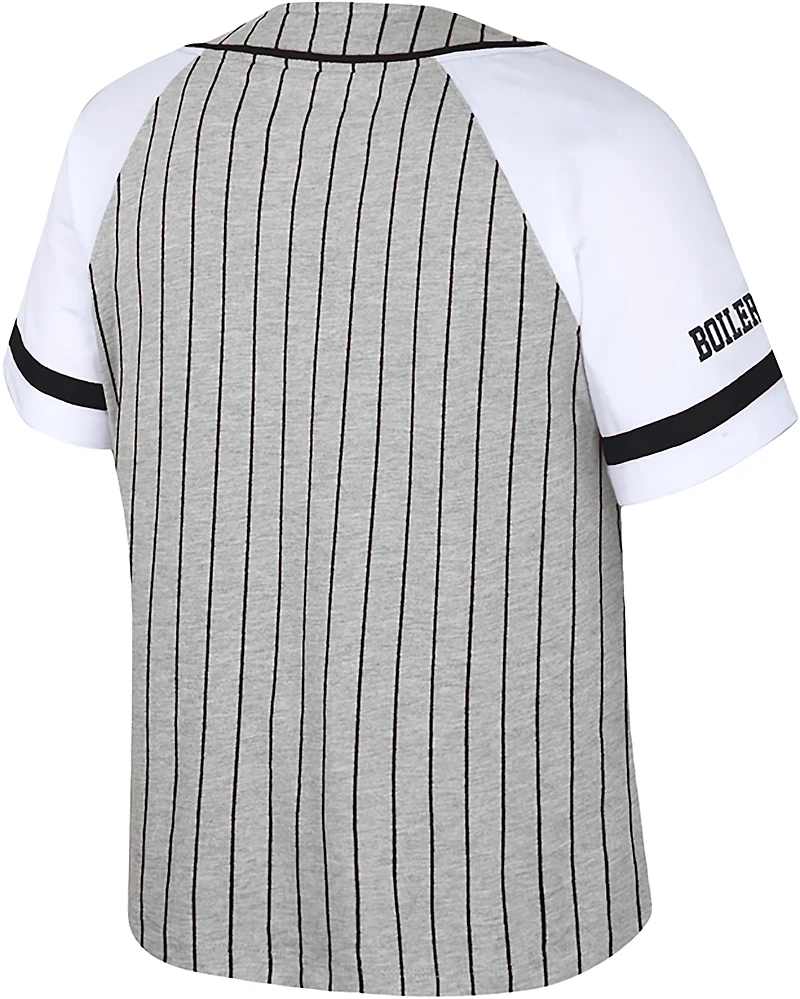 Colosseum Athletics Women's Purdue University This Feeling Baseball Stripe Knit Top