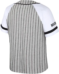 Colosseum Athletics Women's Purdue University This Feeling Baseball Stripe Knit Top