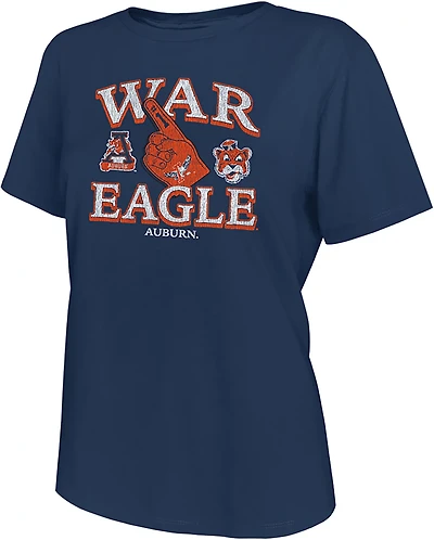 Retro Brand Women's Auburn University Foam Finger Boxy T-shirt