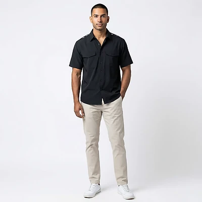 Antigua Men's New Orleans Saints Gameday Scatter Print Fishing Shirt