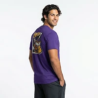 Image One Men's LSU Tigers Baseball Card Mascot Short Sleeve T-shirt